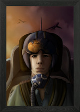 Listing image for Pilot in Cockpit Framed Wall Art Poster Canvas Print Picture