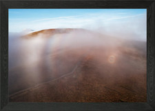 Listing image for Foggy Mountaintop with sun halo Framed Wall Art Poster Canvas Print Picture