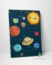 Listing image for Solar System Planets Canvas Art Print Children Kids Nursery Picture Print -C732
