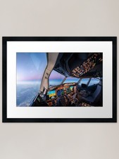 Listing image for Boeing 737 Max 8 cockpit in flight Framed Wall Art Poster Canvas Print Picture