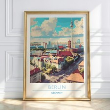 Listing image for Berlin Germany Travel Poster – TV Tower Skyline Wall Art Print