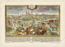 Listing image for Antique map BERLIN historical view 1720 panoramic wall art gift print poster