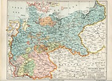 Listing image for Geographical Old Map of Germany Poster A3 Print educational teaching school