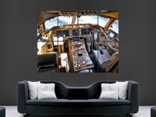 Listing image for BOEING AIRBUS COCKPIT AEROPLANE 747 JUMBO HUGE LARGE WALL ART POSTER PICTURE