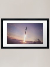 Listing image for SpaceX BFR in Flight Framed Art Pri Framed Wall Art Poster Canvas Print Picture